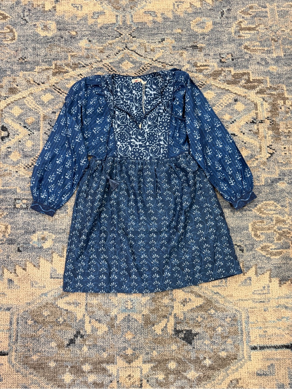 Faherty Solstice Mixed Print Mini Dress